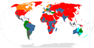 خريطة توضح مشروعية العمل بالدعارة في بلدان العالم اليوم